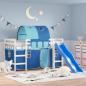 Preview: ARDEBO.de - Kinderhochbett mit Tunnel Blau 90x190 cm Massivholz Kiefer