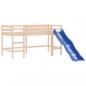 Preview: Kinderhochbett mit Turm Blau 80x200 cm Massivholz Kiefer