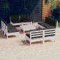 Preview: ARDEBO.de - 9-tlg. Garten-Lounge-Set mit Anthrazit Kissen Kiefernholz