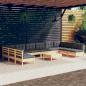 Preview: ARDEBO.de - 11-tlg. Garten-Lounge-Set mit Grauen Kissen Kiefer Massivholz