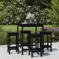 Preview: ARDEBO.de - 5-tlg. Gartenbar-Set Schwarz Massivholz Kiefer