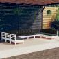 Preview: ARDEBO.de - 10-tlg. Garten-Lounge-Set mit Kissen Weiß Kiefer Massivholz