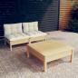 Preview: ARDEBO.de - 3-tlg. Garten-Lounge-Set mit Creme Kissen Kiefernholz