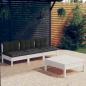 Preview: ARDEBO.de - 4-tlg. Garten-Lounge-Set mit Anthrazit Kissen Kiefernholz