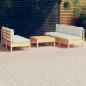 Preview: ARDEBO.de - 6-tlg. Garten-Lounge-Set mit Creme Kissen Kiefernholz