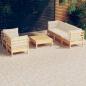 Preview: ARDEBO.de - 6-tlg. Garten-Lounge-Set mit Creme Kissen Kiefernholz