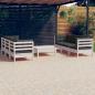 Preview: ARDEBO.de - 7-tlg. Garten-Lounge-Set mit Anthrazit Kissen Kiefernholz