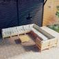 Preview: ARDEBO.de - 11-tlg. Garten-Lounge-Set mit Creme Kissen Kiefernholz