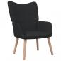 Preview: Relaxsessel mit Hocker Schwarz Stoff