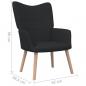 Preview: Relaxsessel mit Hocker Schwarz Stoff