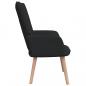 Preview: Relaxsessel mit Hocker Schwarz Stoff