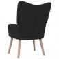 Preview: Relaxsessel mit Hocker Schwarz Stoff