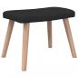 Preview: Relaxsessel mit Hocker Schwarz Stoff