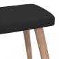 Preview: Relaxsessel mit Hocker Schwarz Stoff