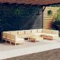 Preview: ARDEBO.de - 11-tlg. Garten-Lounge-Set mit Creme Kissen Massivholz Kiefer