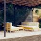 Preview: ARDEBO.de - 8-tlg. Garten-Lounge-Set mit Creme Kissen Kiefernholz