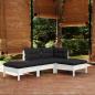 Preview: ARDEBO.de - 4-tlg. Garten-Lounge-Set mit Kissen Kiefer Massivholz