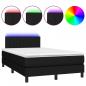 Preview: Boxspringbett mit Matratze & LED Schwarz 120x200 cm Stoff