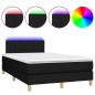 Preview: Boxspringbett mit Matratze & LED Schwarz 120x200 cm Stoff