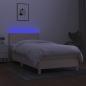 Preview: Boxspringbett mit Matratze & LED Creme 100x200 cm Stoff