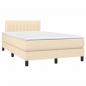 Preview: Boxspringbett mit Matratze Creme 120x200 cm Stoff