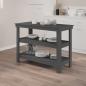 Preview: ARDEBO.de - Werkbank Grau 110,5x50x80 cm Massivholz Kiefer