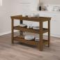 Preview: ARDEBO.de - Werkbank Honigbraun 110,5x50x80 cm Massivholz Kiefer