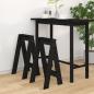 Preview: ARDEBO.de - Hocker 2 Stk. Schwarz 40x40x75 cm Massivholz Kiefer