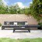 Preview: ARDEBO.de - 4-tlg. Garten-Lounge-Set Schwarz Massivholz Kiefer