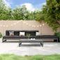 Preview: ARDEBO.de - 4-tlg. Garten-Lounge-Set Grau Massivholz Kiefer