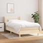 Preview: ARDEBO.de - Boxspringbett mit Matratze Creme 90x200 cm Stoff