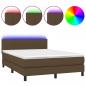 Preview: Boxspringbett mit Matratze & LED Dunkelbraun 140x190 cm Stoff