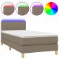 Preview: Boxspringbett mit Matratze & LED Taupe 90x200 cm Stoff