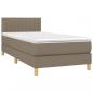 Preview: Boxspringbett mit Matratze & LED Taupe 90x200 cm Stoff