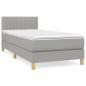 Preview: Boxspringbett mit Matratze Hellgrau 90x200 cm Stoff