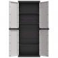 Preview: Gartenschrank Grau und Schwarz 65x37x165 cm PP