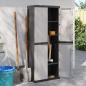 Preview: Gartenschrank Grau und Schwarz 65x37x165 cm PP