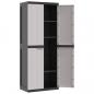 Preview: Gartenschrank Grau und Schwarz 65x37x165 cm PP