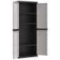 Preview: Gartenschrank Grau und Schwarz 65x37x165 cm PP