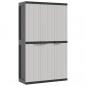 Preview: Gartenschrank Grau und Schwarz 97x37x165 cm PP