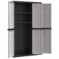 Preview: Gartenschrank Grau und Schwarz 97x37x165 cm PP