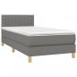 Preview: Boxspringbett mit Matratze & LED Dunkelgrau 80x200 cm Stoff