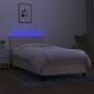 Preview: Boxspringbett mit Matratze & LED Creme 90x200 cm Stoff