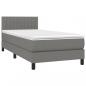 Preview: Boxspringbett mit Matratze & LED Dunkelgrau 90x200 cm Stoff