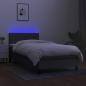 Preview: Boxspringbett mit Matratze & LED Dunkelgrau 90x200 cm Stoff