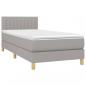 Preview: Boxspringbett mit Matratze & LED Hellgrau 90x200 cm Stoff