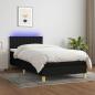 Preview: ARDEBO.de - Boxspringbett mit Matratze & LED Schwarz 90x190 cm Stoff