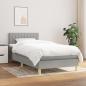 Preview: ARDEBO.de - Boxspringbett mit Matratze Hellgrau 90x190 cm Stoff