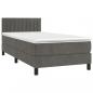 Preview: Boxspringbett mit Matratze Dunkelgrau 90x200 cm Samt