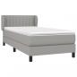 Preview: Boxspringbett mit Matratze Hellgrau 90x200 cm Stoff